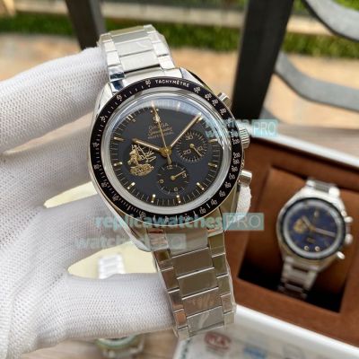 Replica Omega Speedmaster Apollo 11 44MM Moonwatch Black Chronograph Dial